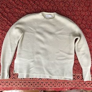 Everlane Cashmere Waffle Square Crew, off white size s